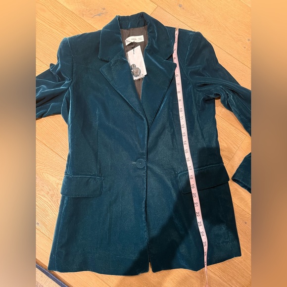 Mango forest green velvet blazer - Picture 4 of 4